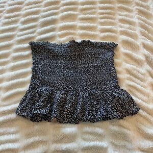 American Eagle Outfitters navy and White Patterned tube top